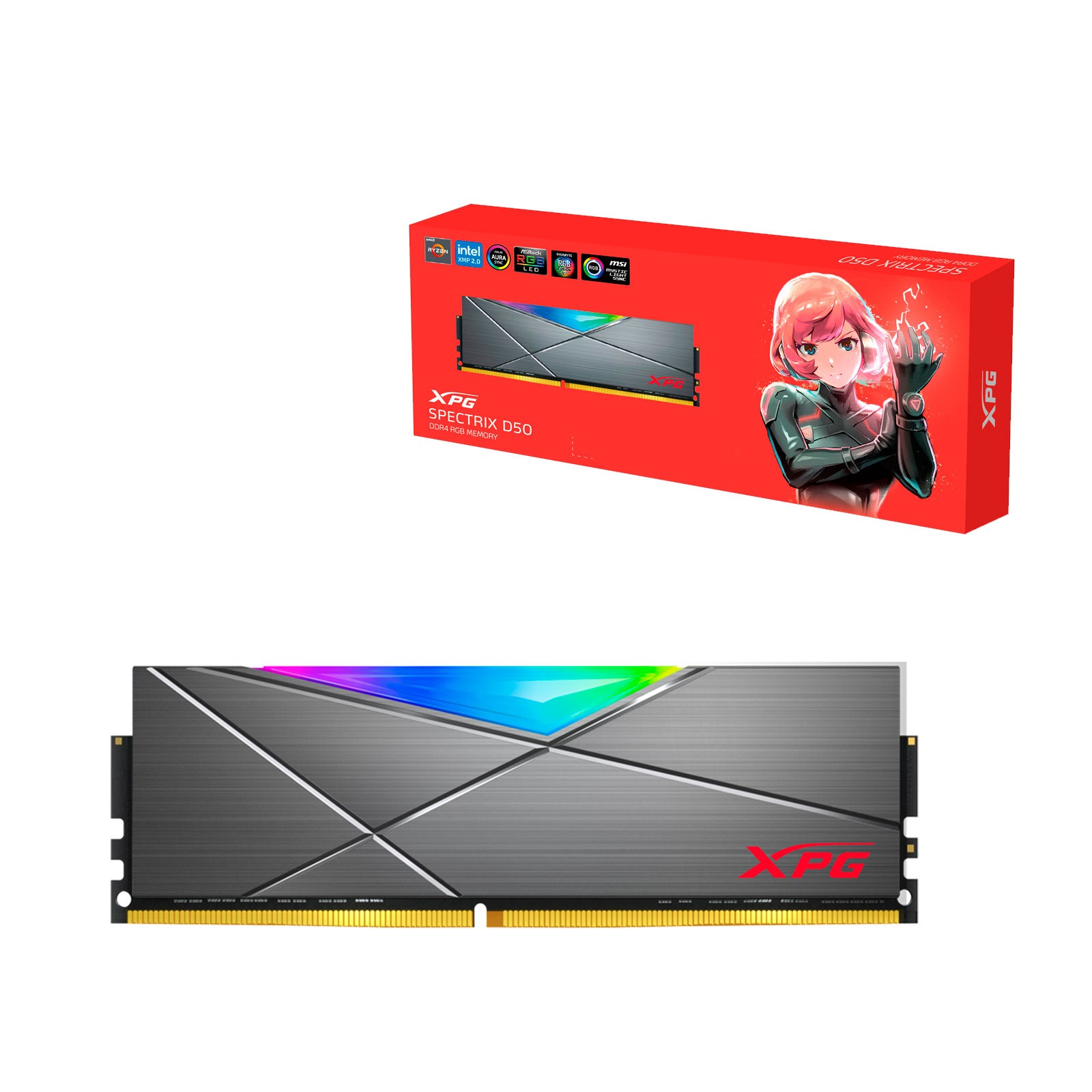 メモリー XPG SPECTRIX D50 DDR4 16GB Amazon.com: XPG Memoria para juegos SPECTRIX D50 RGB: 16 GB (2 x 8